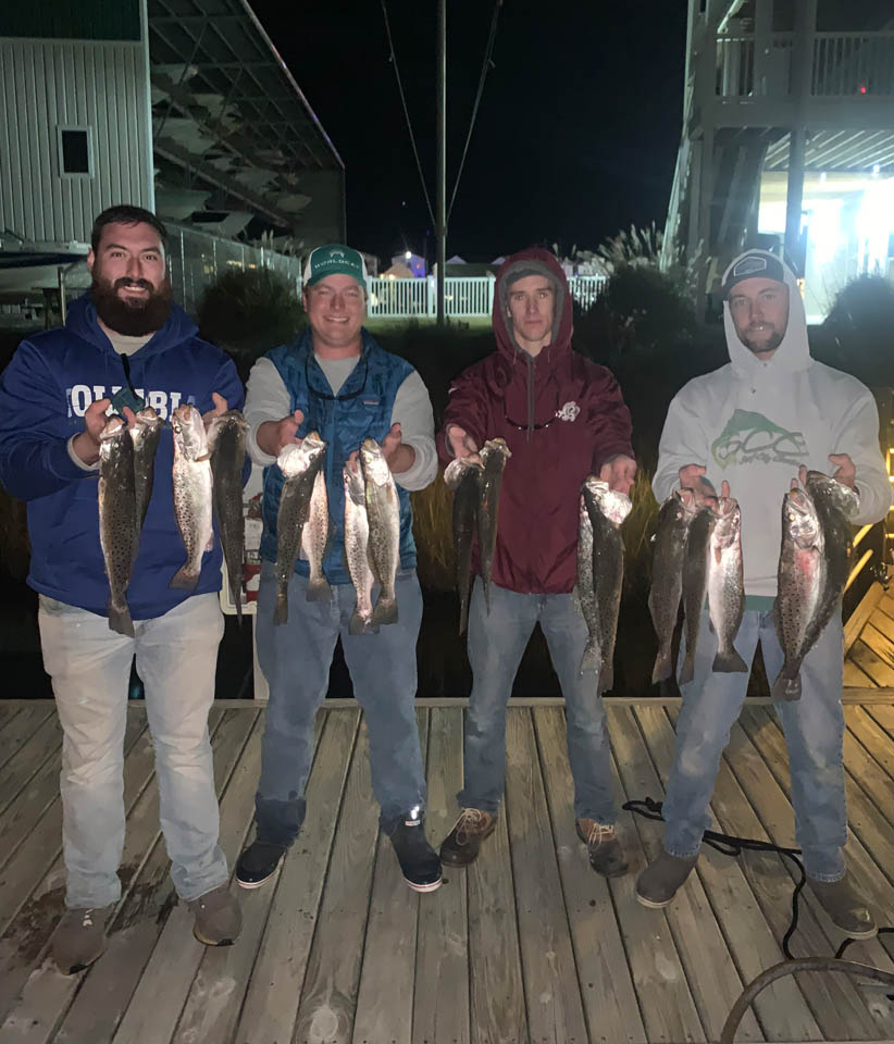 Group of friends with their catch